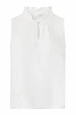 Ellos Collection Ærmeløs bluse hvid Outlet