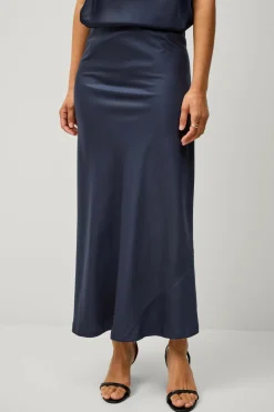 Ellos Collection Satinkjole Mørkeblå Hot