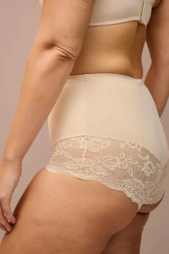 Ellos Collection Shapingtrusser med blondedetaljer - medium støtte Beige Clearance