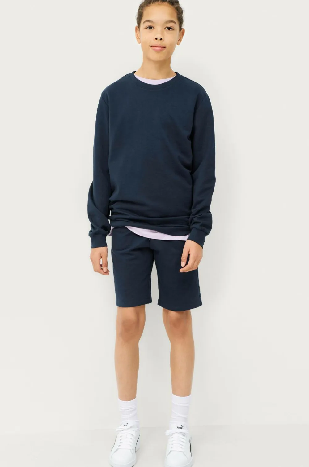 Ellos Collection Shorts Basic Sweatshorts Blue/misty grey Discount