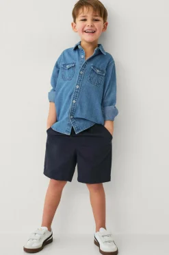 Ellos Collection Shorts i bomuldstwill Gråblå Outlet