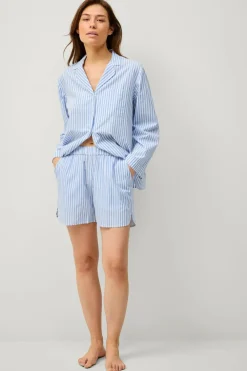 Ellos Collection Shorts i bomuld Blåvitrandig Discount