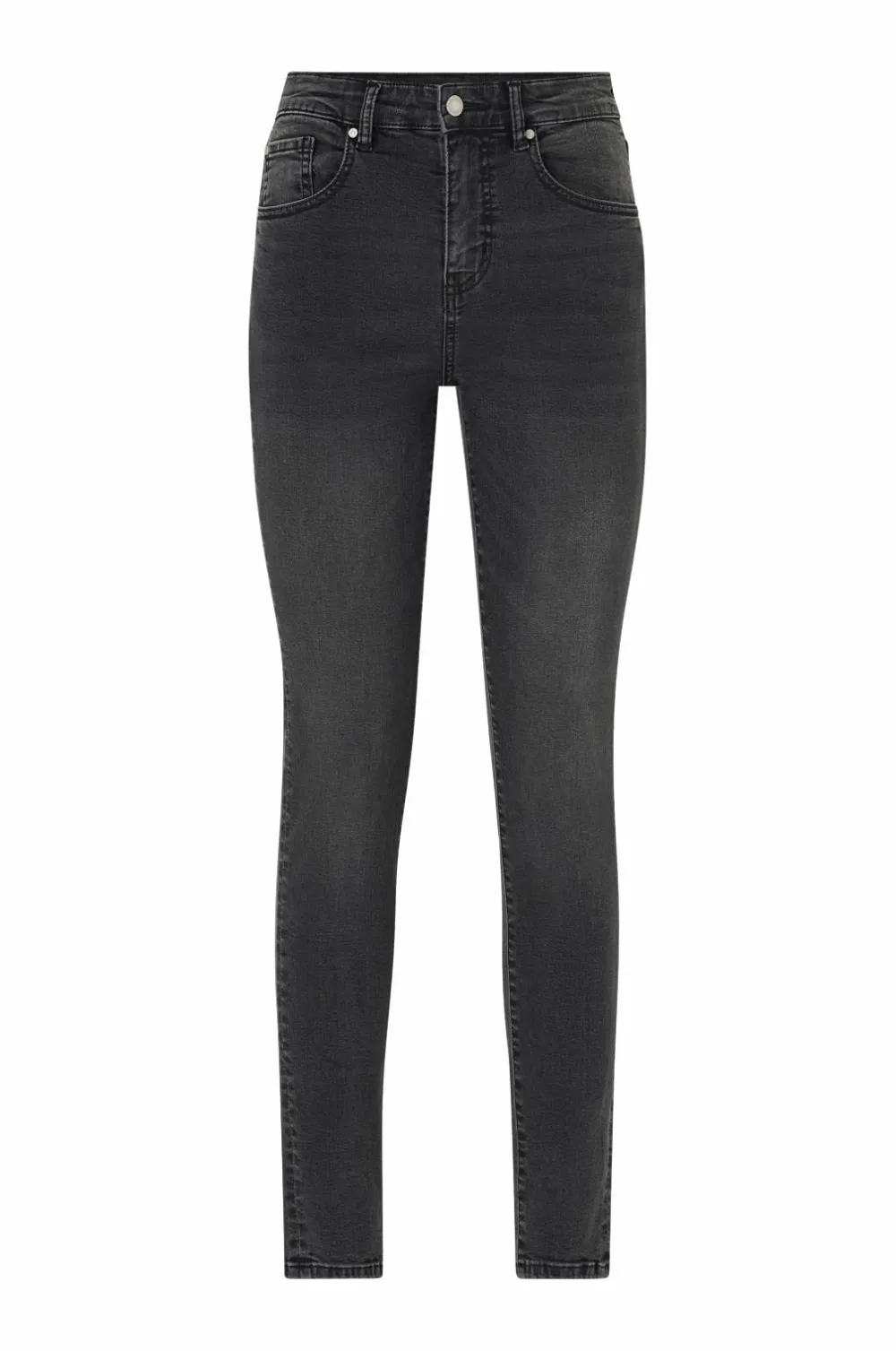 Ellos Jeans>Collection Skinny stretchjeans med høj talje Denim vasket sort