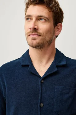 Ellos Collection Skjorte i frotté Marineblå Sale