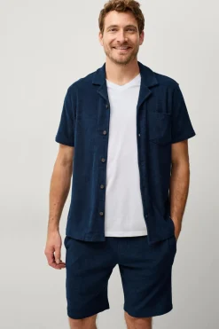 Ellos Collection Skjorte i frotté Marineblå Sale