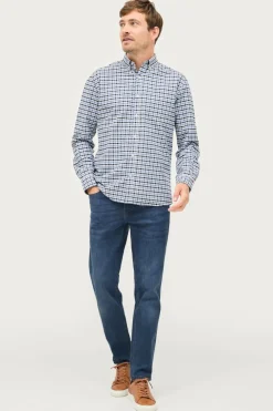 Ellos Collection Skjorte Jake Oxford Blåternet New