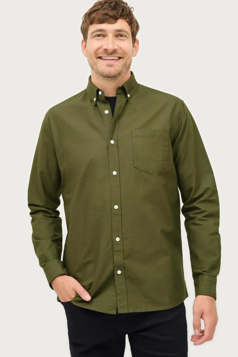 Ellos Collection Skjorte Jake Oxford Grøn Clearance