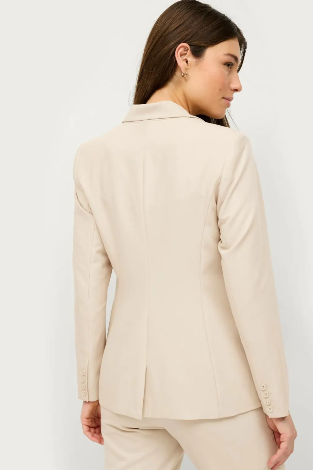Ellos Blazere & Veste>Collection Smal pasform habitjakke Beige