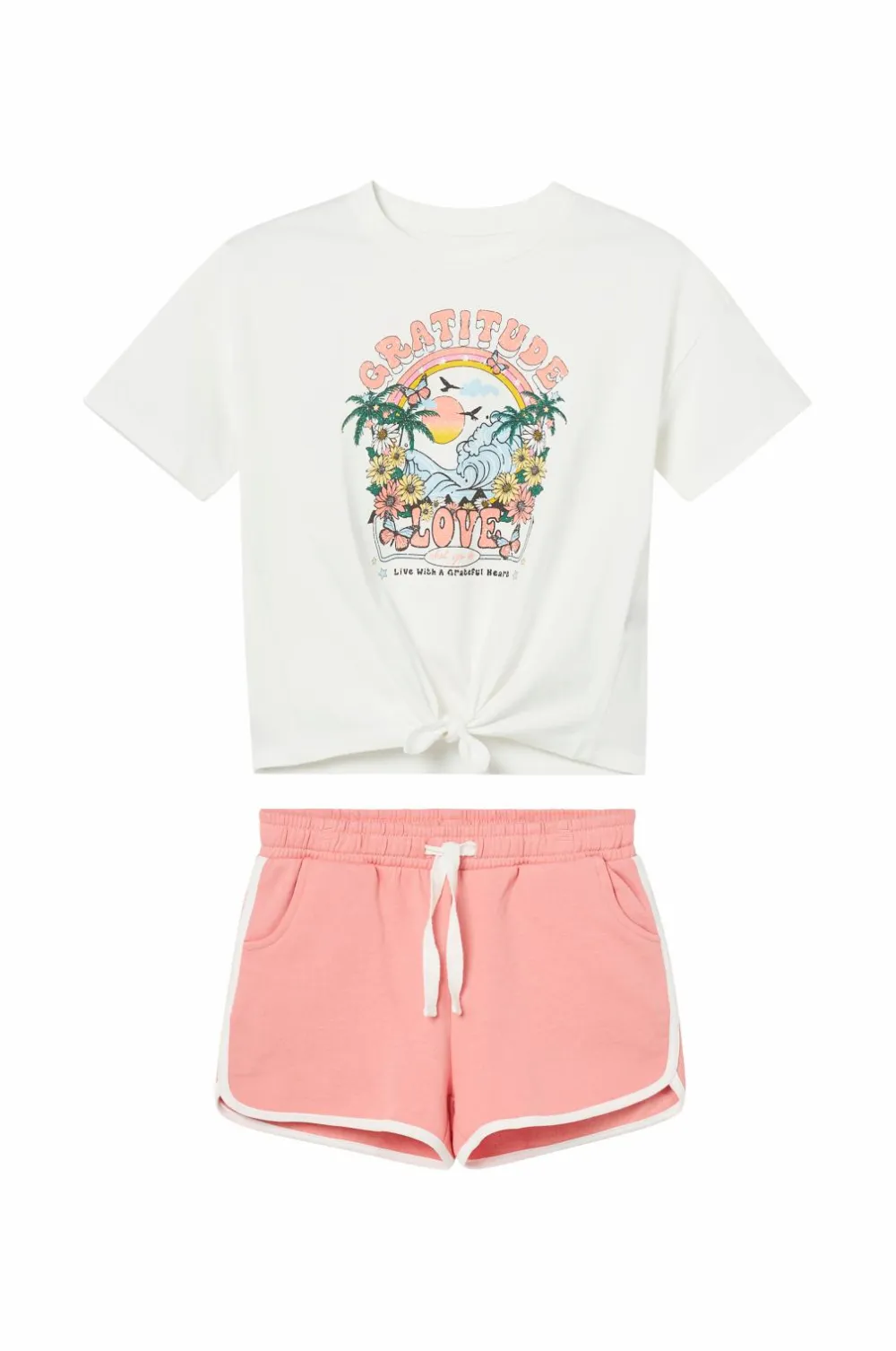 Ellos Sæt Til Børn>Collection Sæt Nathalie med top og sweatshorts Offwhite