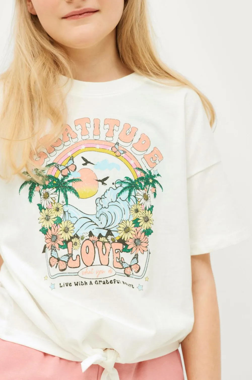 Ellos Sæt Til Børn>Collection Sæt Nathalie med top og sweatshorts Offwhite