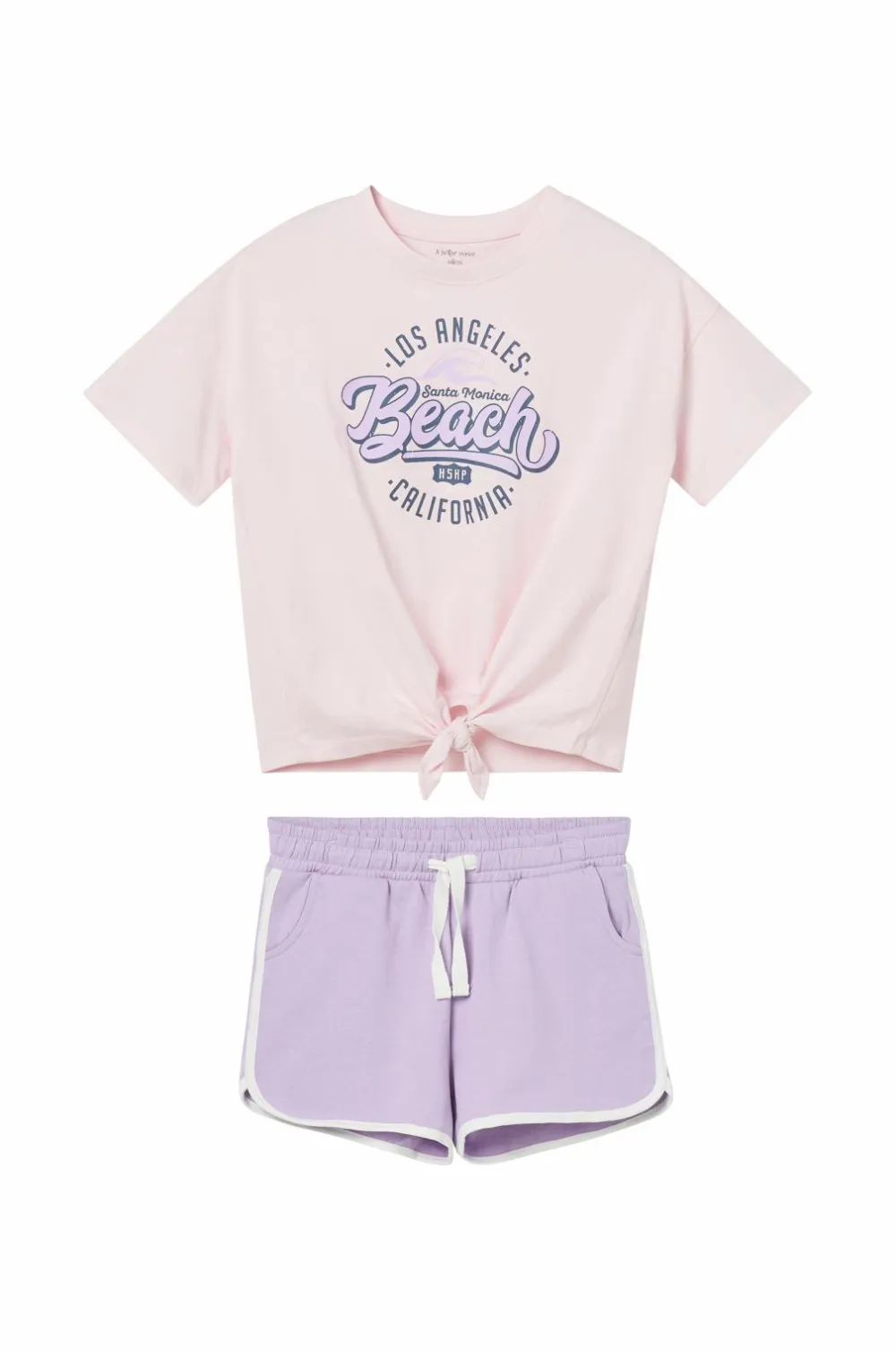 Ellos Collection Sæt Nathalie med top og sweatshorts Lys rosa