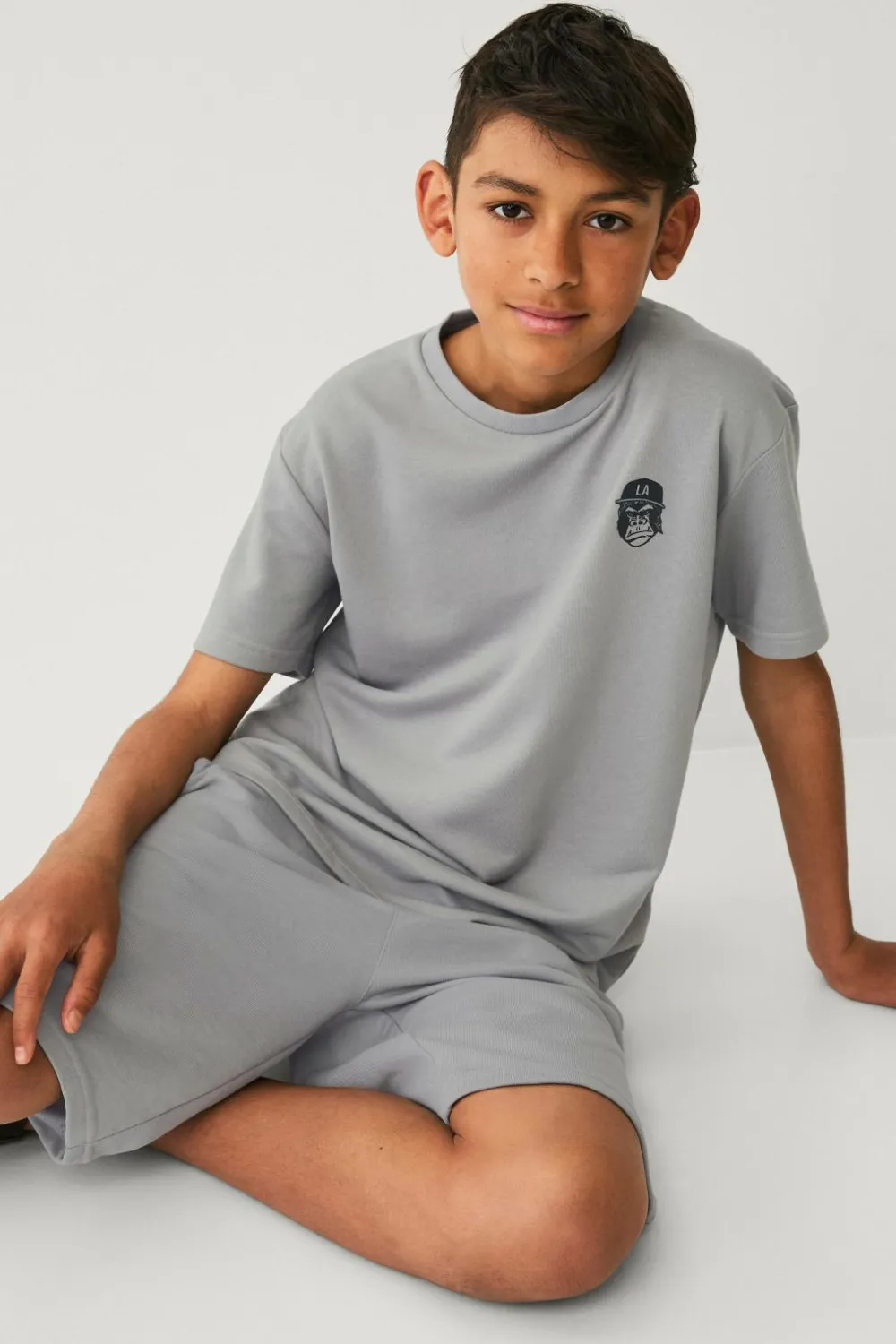 Ellos Collection Sæt Micro French Terry Set Grå Online