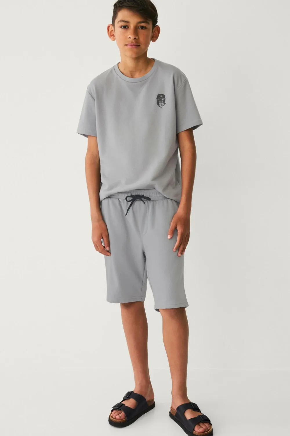 Ellos Collection Sæt Micro French Terry Set Grå Online