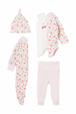 Ellos Nattøj & Homewear|Bukser, Jeans & Leggings>Collection Startsæt Baby Sunny 5 dele Rosa kirsebær