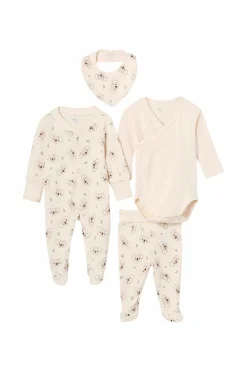 Ellos Collection Startersæt 4 dele beige koala-mønstret Sale