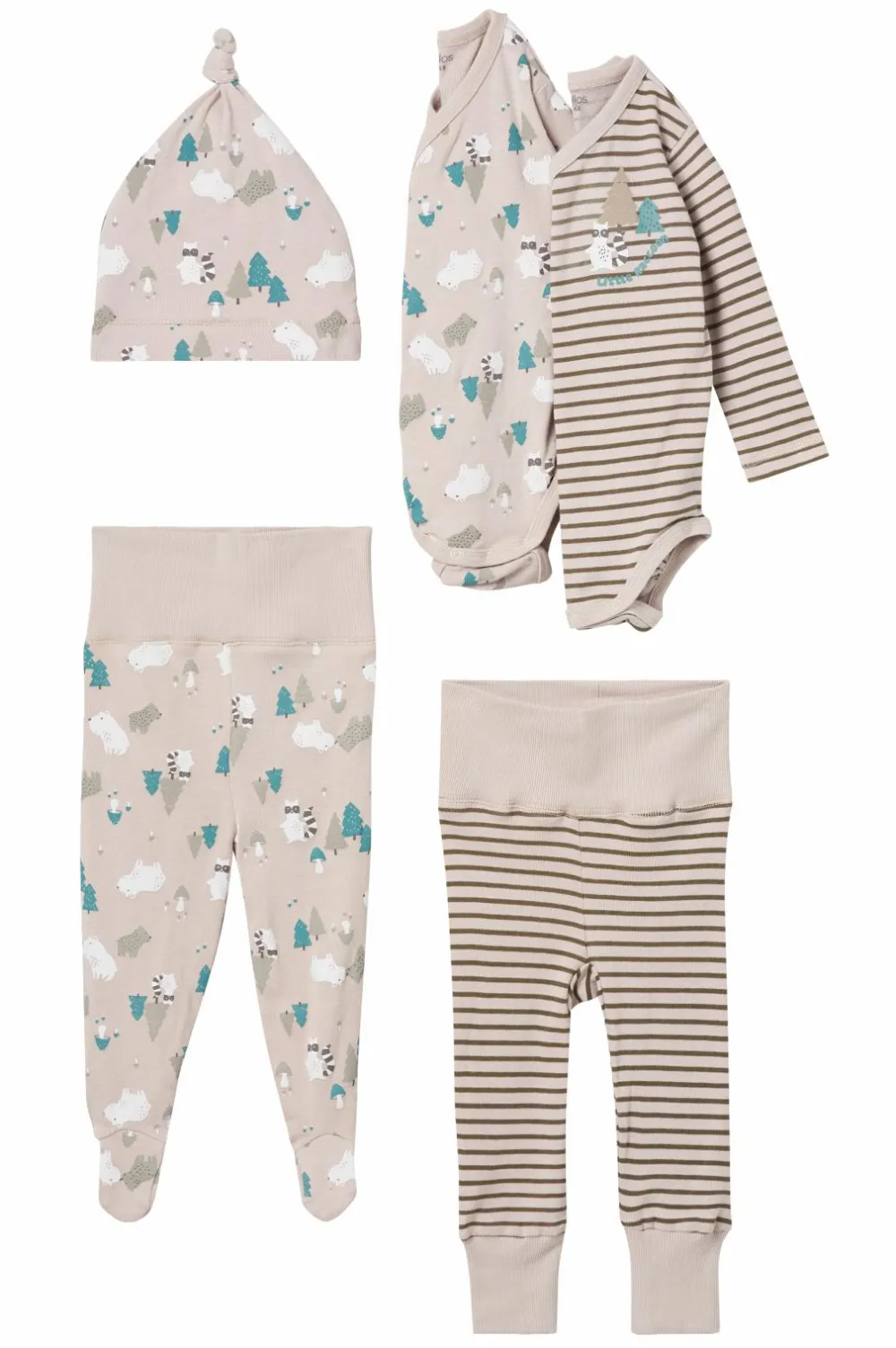 Ellos Collection Startsæt Sage 5 dele Beige stribet + mønstret Clearance