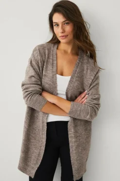 Ellos Basistøj|Trøjer & Cardigans>Collection Strikket cardigan Gråbrun