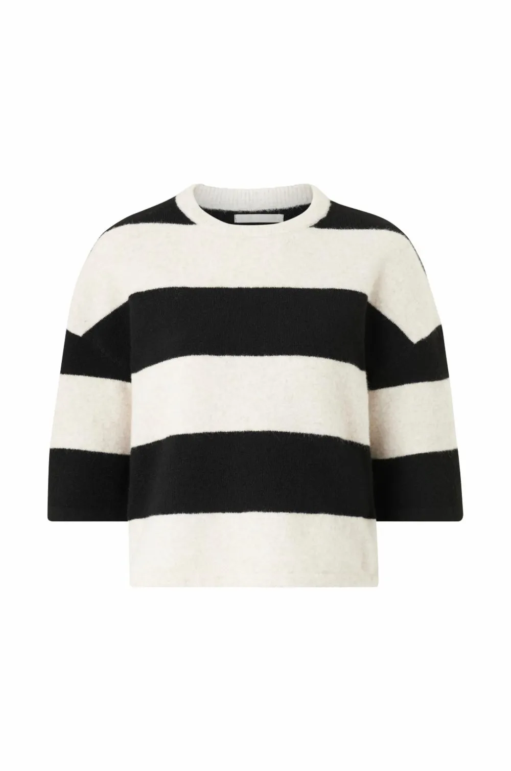 Ellos Collection Strikket top Beige/sort randig Hot