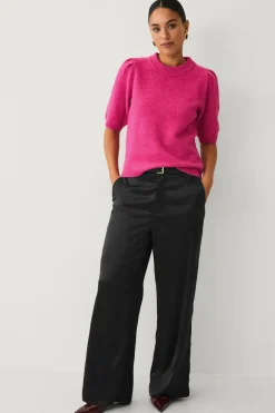 Ellos Trøjer & Cardigans>Collection Strikket trøje med pufærmer rosa
