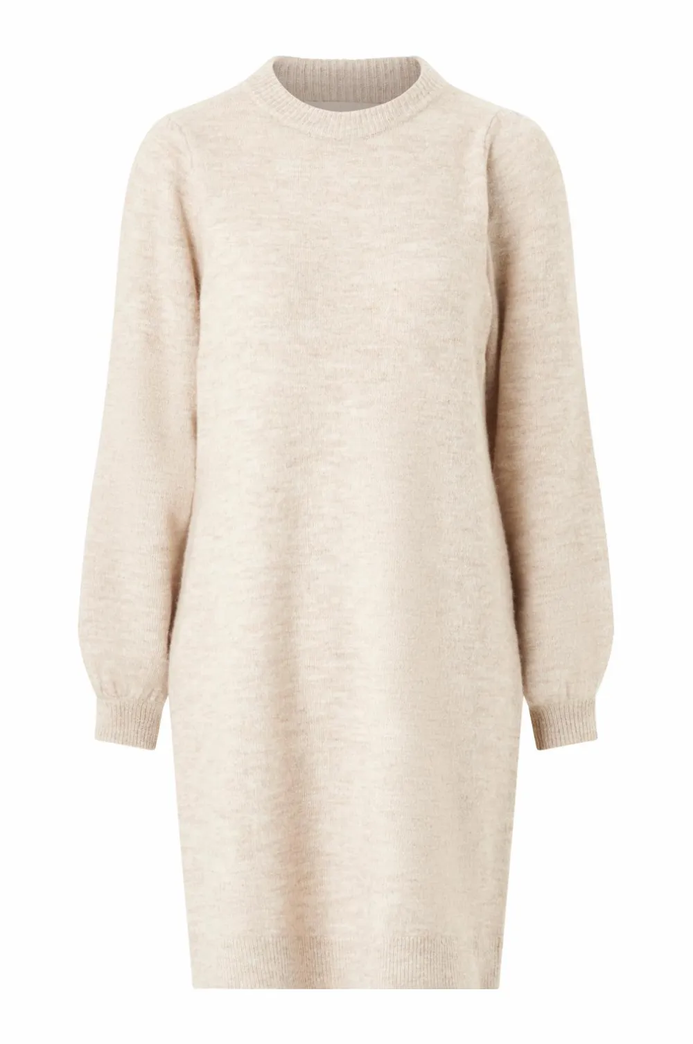 Ellos Collection Strikket kjole med lange ærmer lys beige Online
