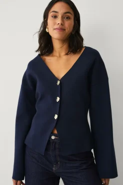 Ellos Blazere & Veste>Collection Strikket jakke Blå