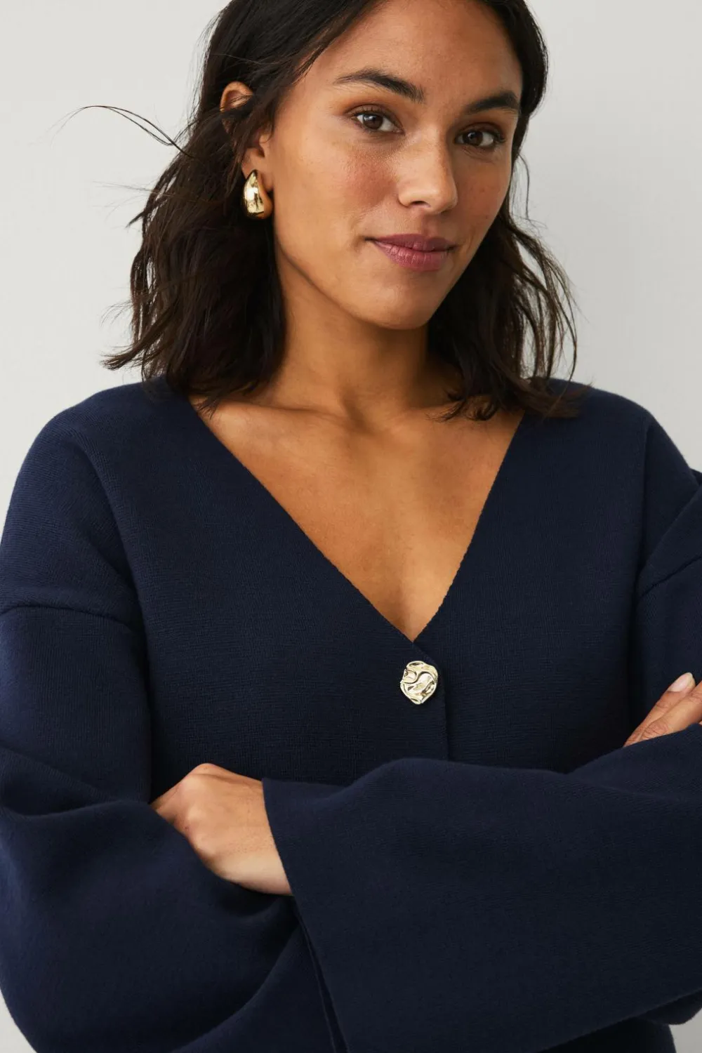 Ellos Blazere & Veste>Collection Strikket jakke Blå
