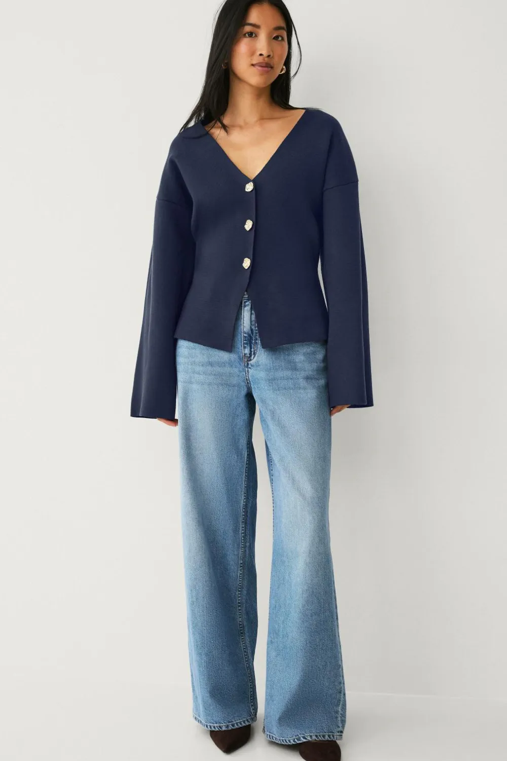 Ellos Blazere & Veste>Collection Strikket jakke Blå