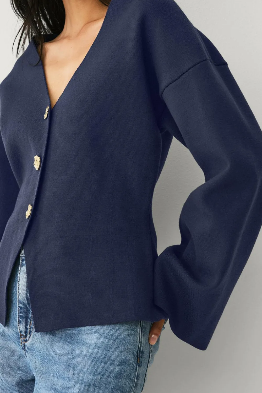 Ellos Blazere & Veste>Collection Strikket jakke Blå