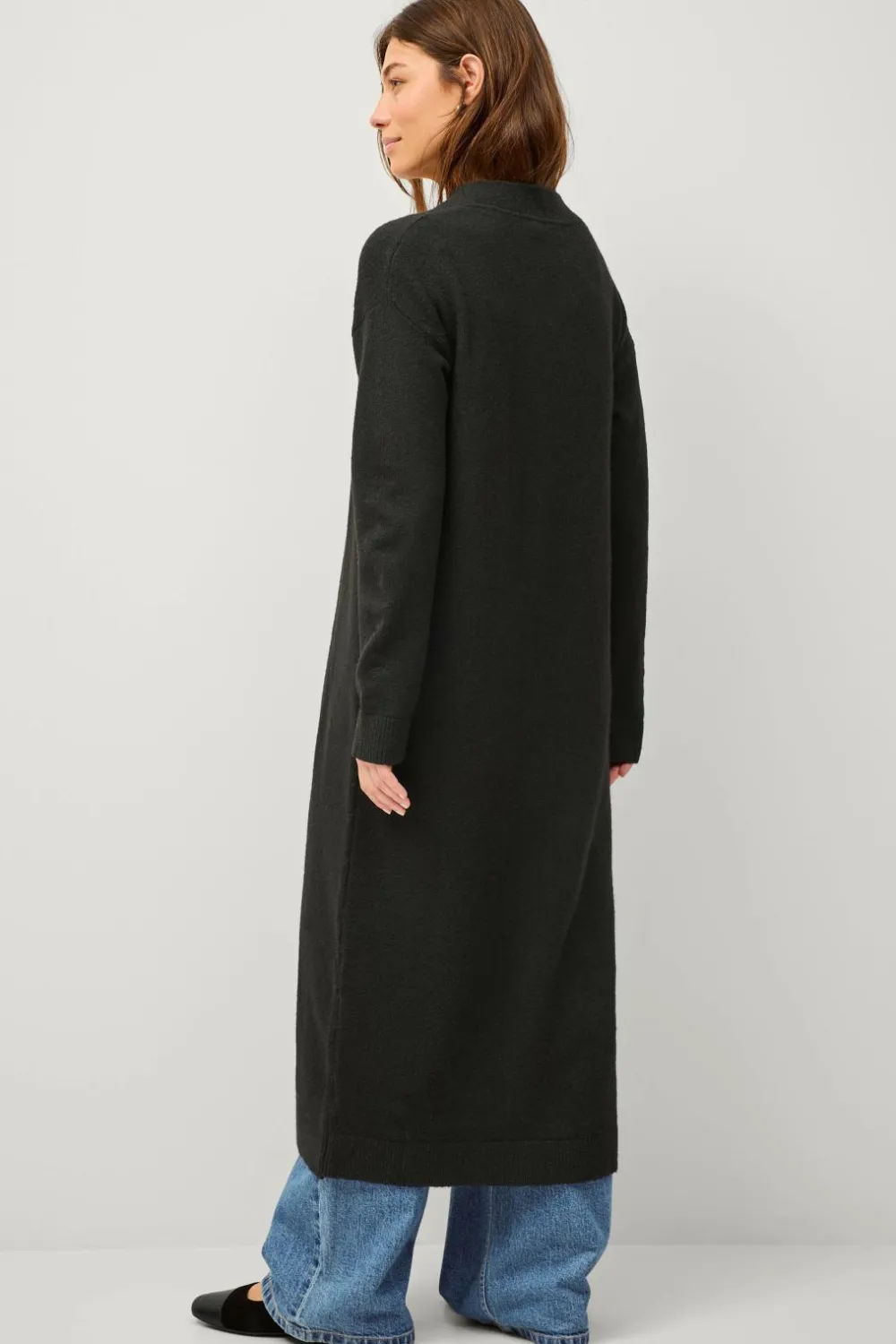 Ellos Trøjer & Cardigans>Collection Strikket maxi-cardigan Sort