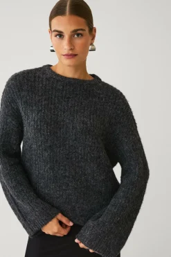 Ellos Collection Strikket Pullover Grå