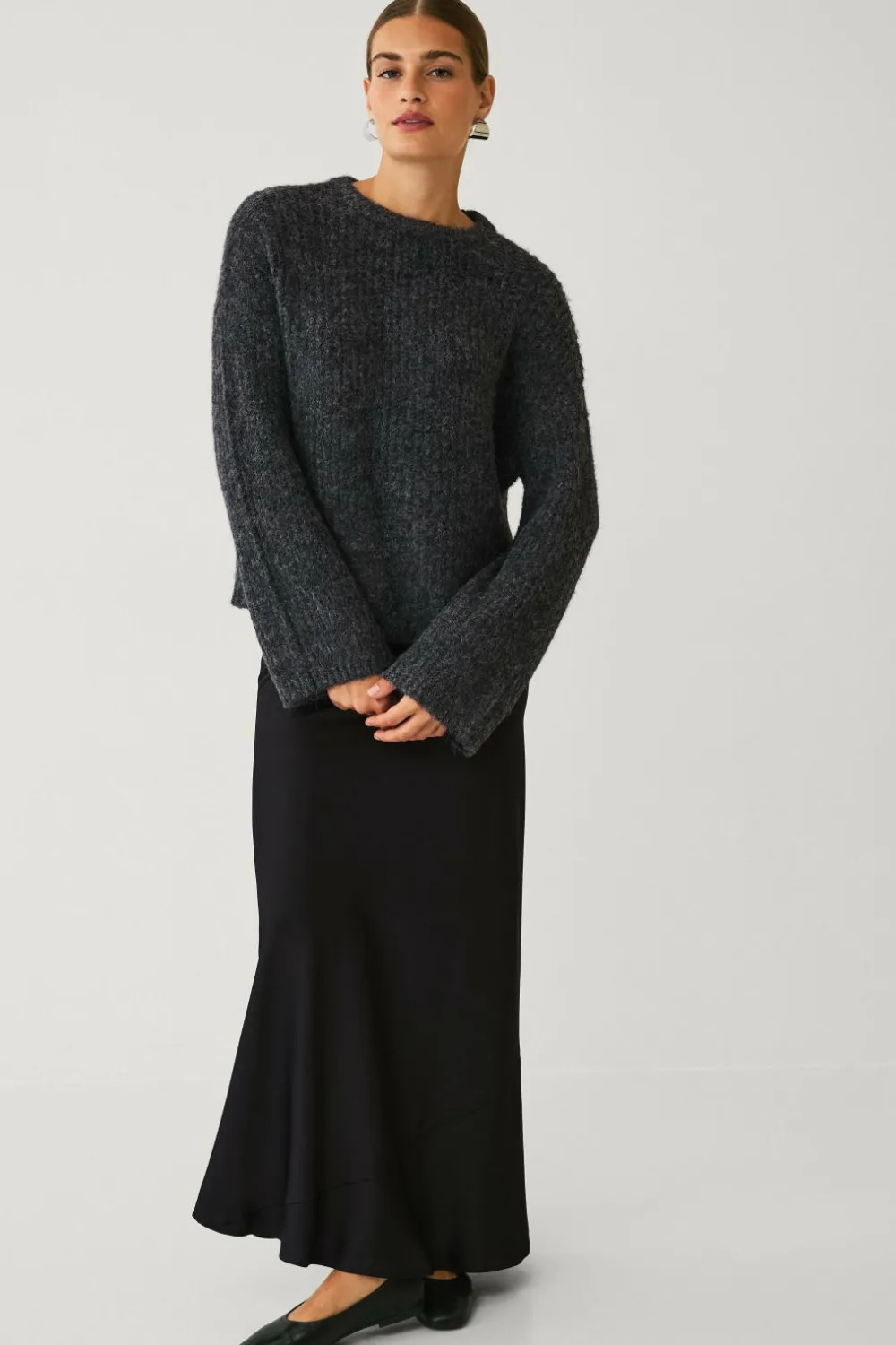 Ellos Collection Strikket Pullover Grå