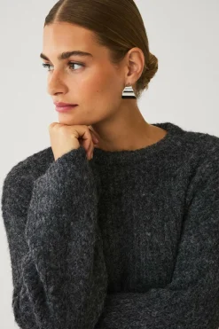 Ellos Collection Strikket Pullover Grå