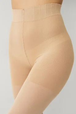 Ellos Collection Strømpebukser Push Up 40 DEN Medium Support Dull Beige Discount