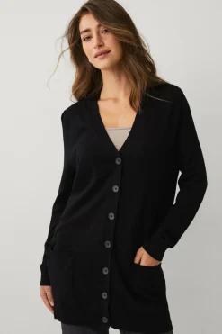 Ellos Collection Strikket cardigan med lommer Sort Online