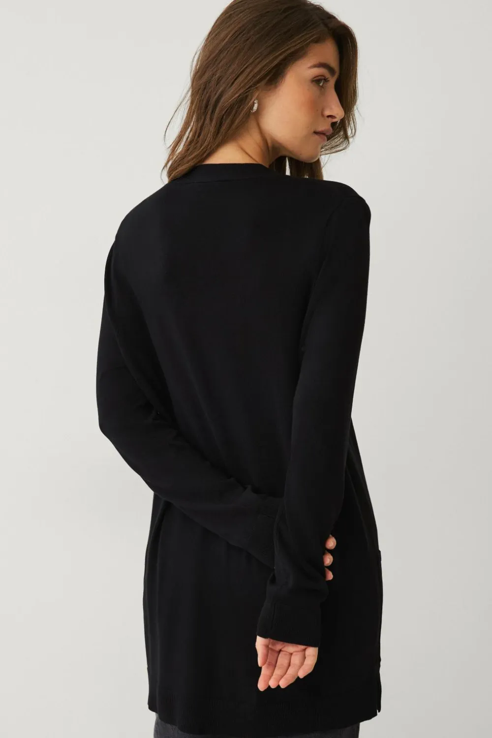 Ellos Collection Strikket cardigan med lommer Sort Online