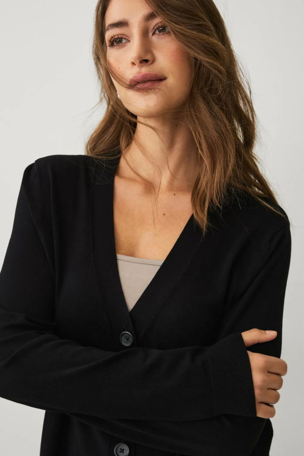 Ellos Collection Strikket cardigan med lommer Sort Online