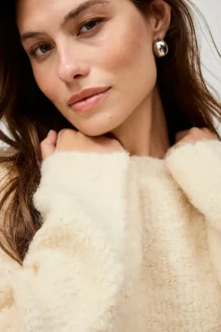 Ellos Collection Strikket Pullover Cremehvid Sale