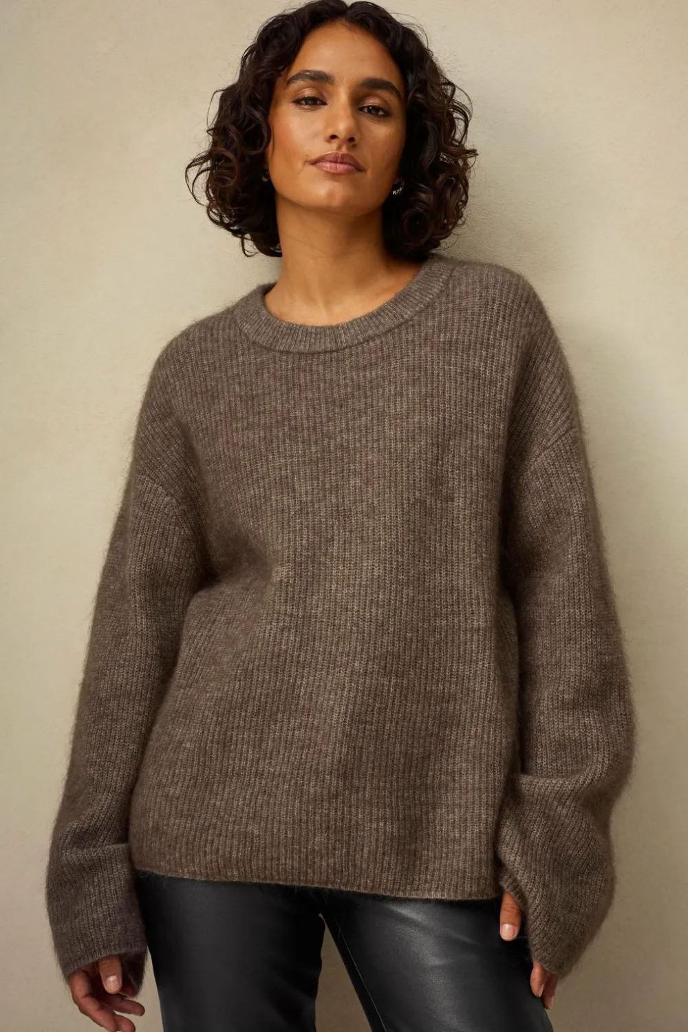 Ellos Trøjer & Cardigans>Collection Strikket trøje af høj kvalitet Brun