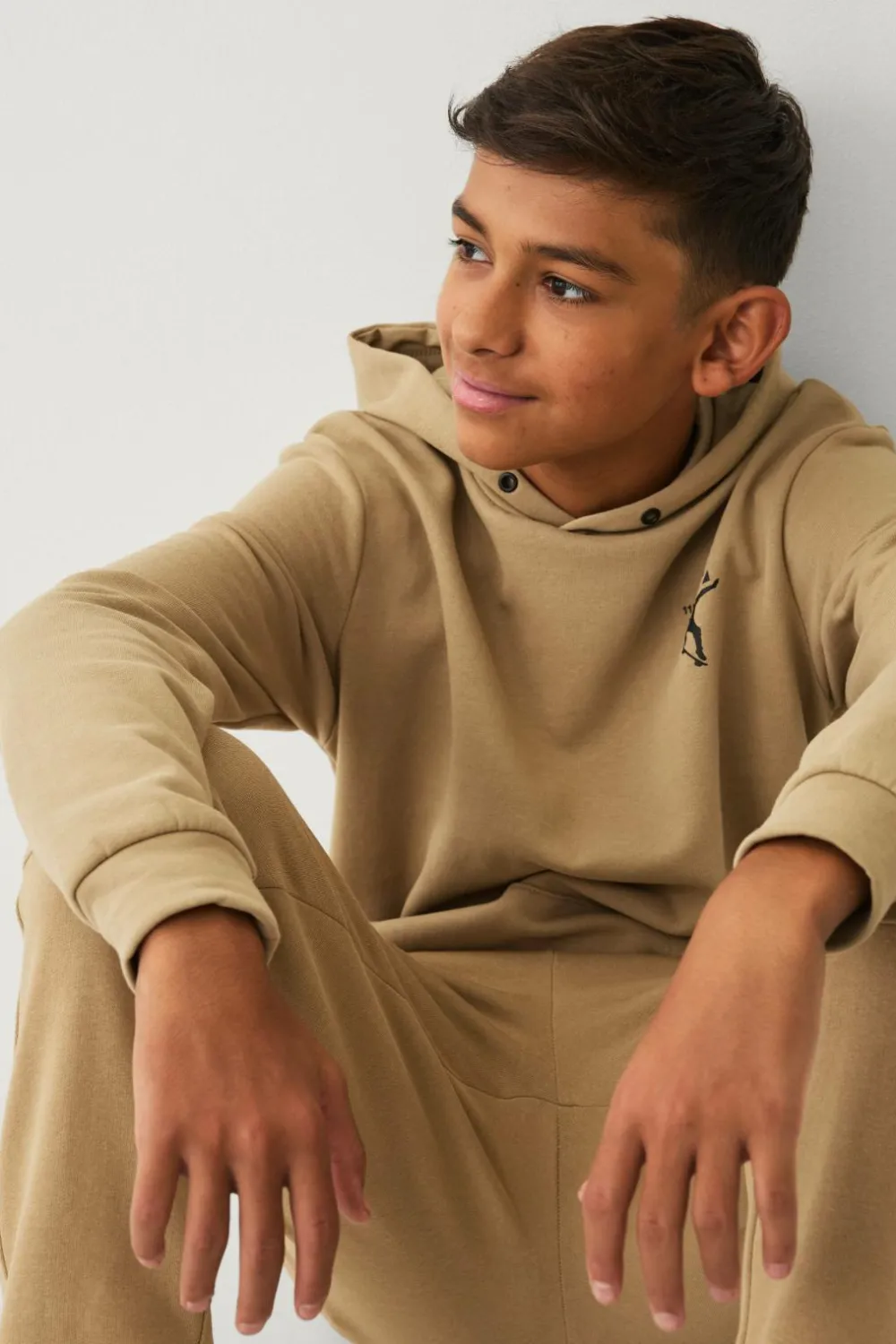 Ellos Collection Sweatshirt med hætte og print beige Hot