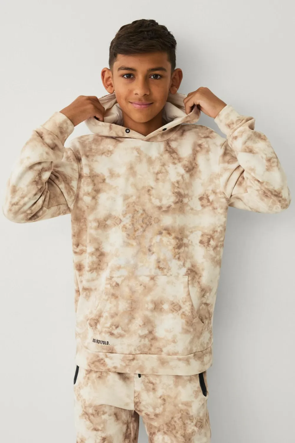 Ellos Collection Sweatshirt med hætte og print beige batikmønstret Hot
