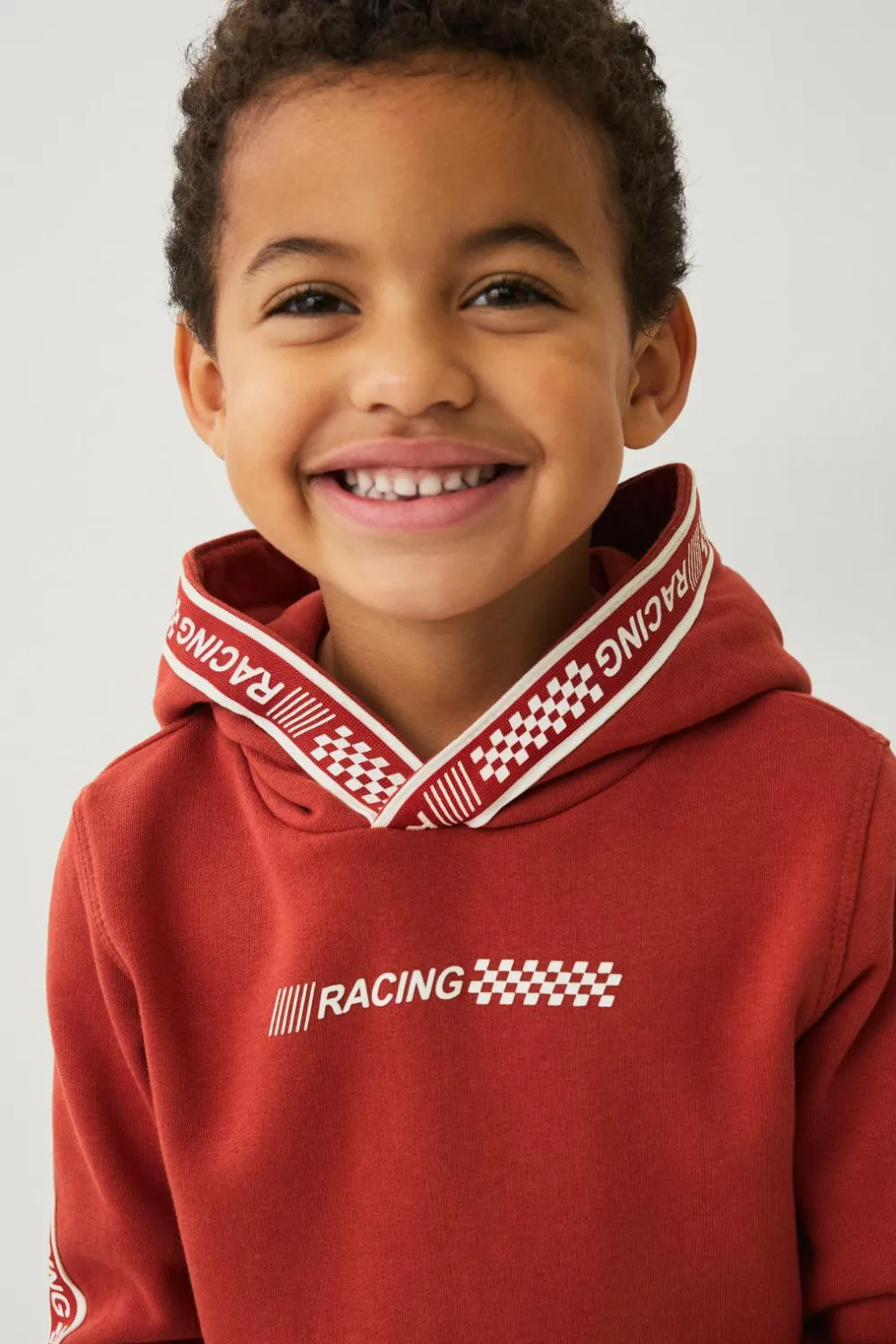 Ellos Collection Sweatshirt med hætte og print Brun