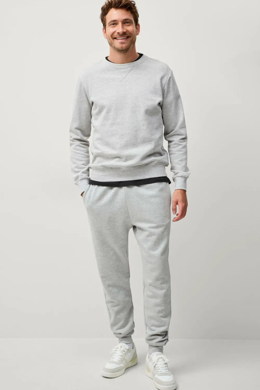 Ellos Collection Sweatbukser Ridge Gråmeleret Online