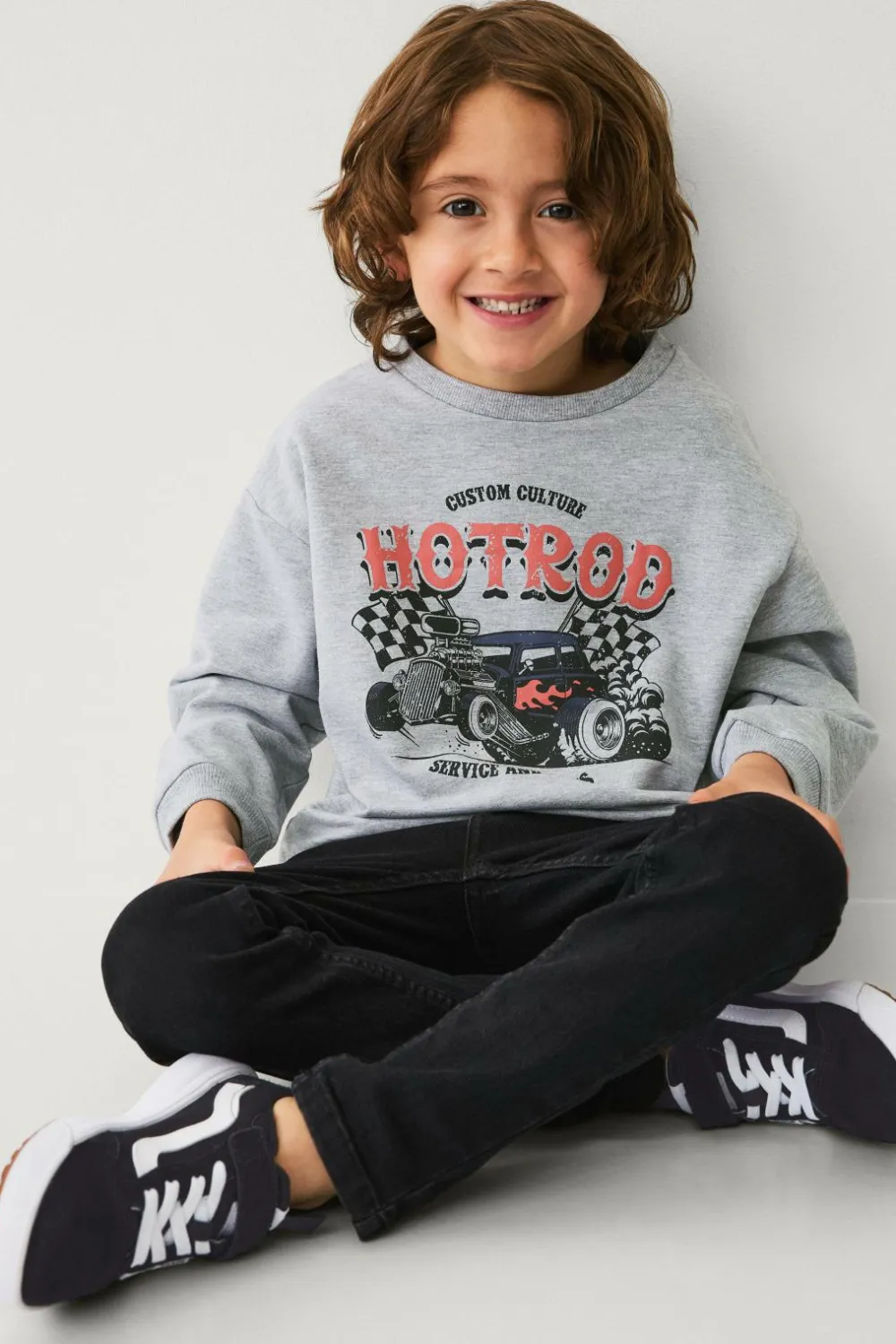 Ellos Collection Sweatshirt med print Gråmelange Hot