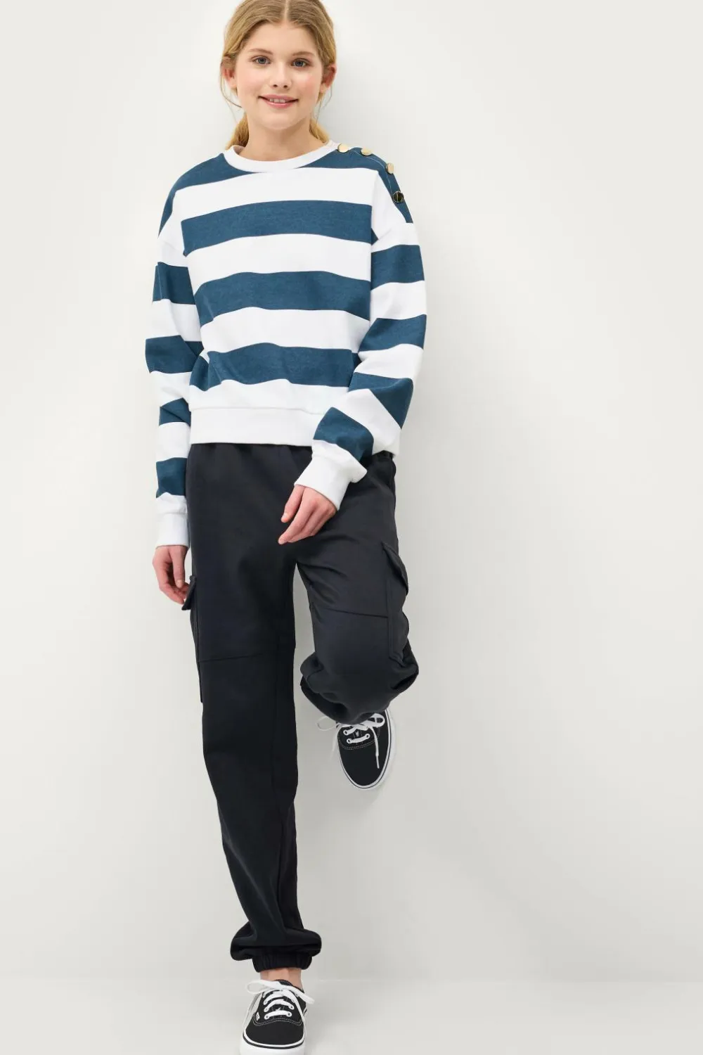 Ellos Sweatshirts & Hoodies>Collection Sweatshirt Marin Blå hvid stribet