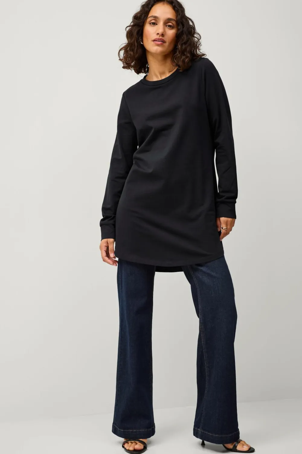 Ellos Collection Sweatshirttunika Sort Discount