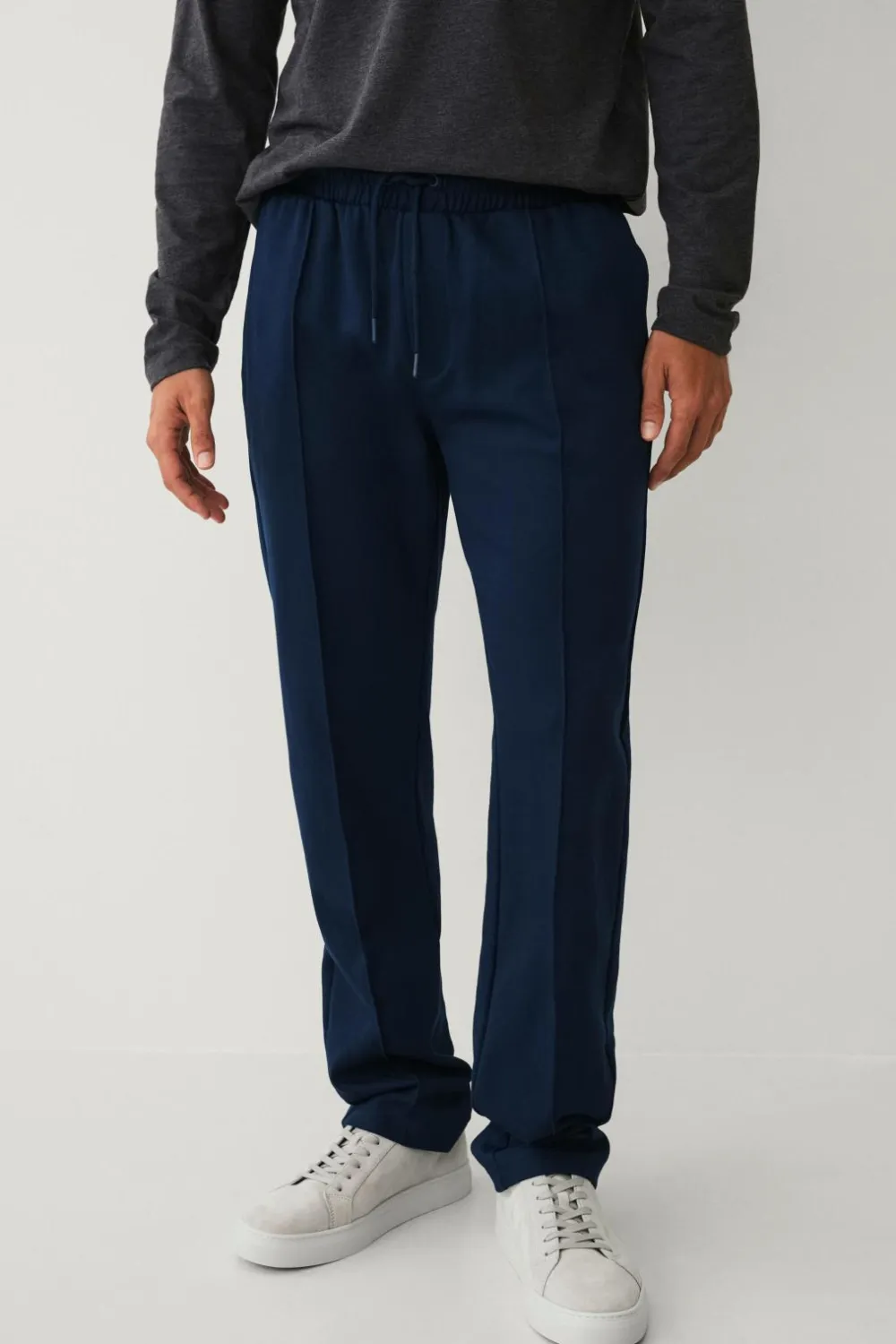 Ellos Bukser>Collection Sweatpants med pressefolder Marinblå