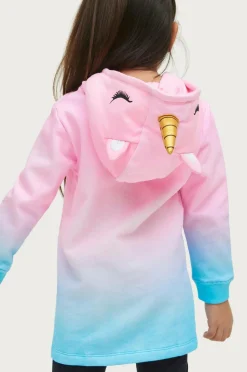 Ellos Collection Sweatkjole Unicorn Turkis pink mønstret Sale