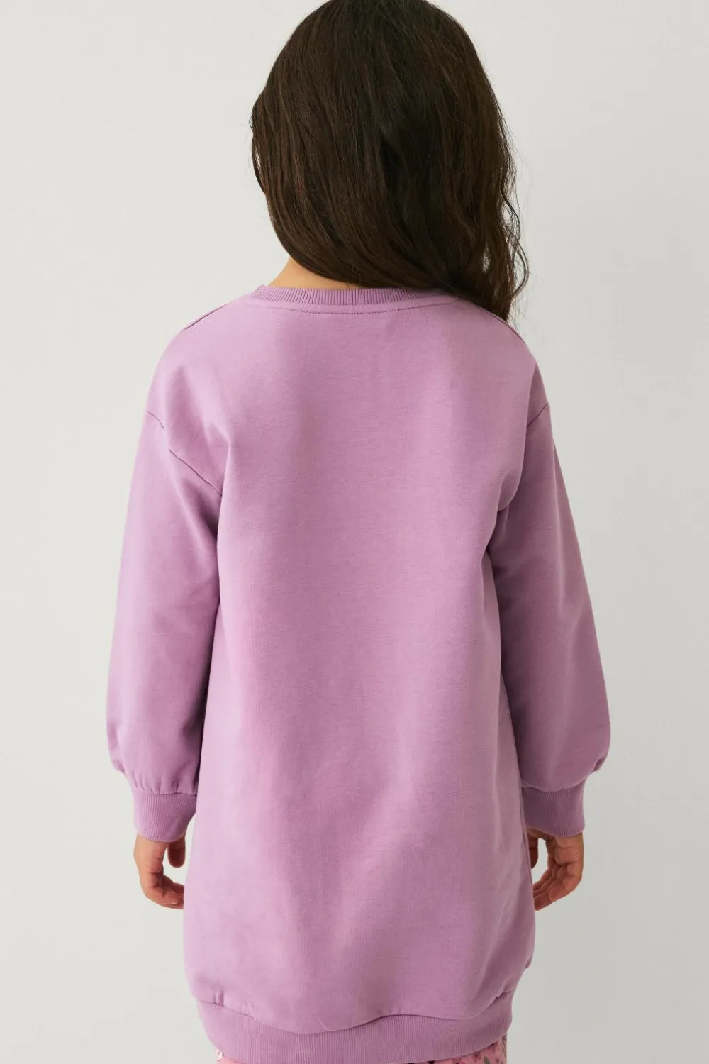 Ellos Collection Sweatshirtkjole med tryk lilla Discount