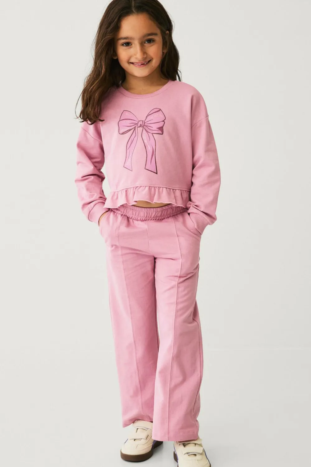 Ellos Bukser & Leggings>Collection Sweatpants med brede ben rosa