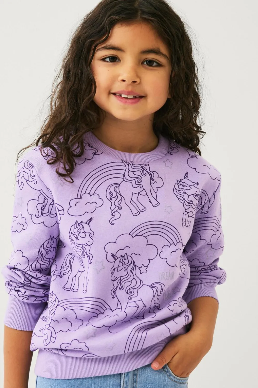 Ellos Sweatshirts & Hoodies>Collection Sweatshirt Sol Lilla mønstret